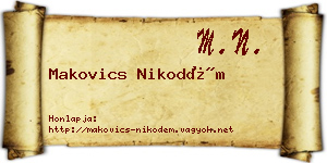 Makovics Nikodém névjegykártya